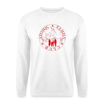 Familienheim-Emblem - Unisex Pullover - Weiß - Vorne - Alina (178cm) & Michal (187cm)