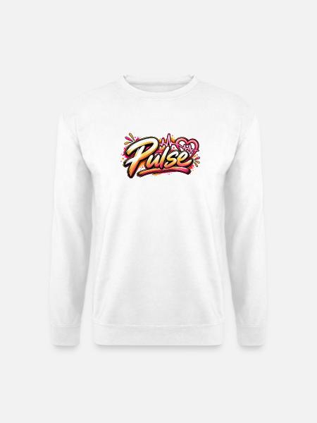 Pulse Graffiti Herz Neonschrift - Unisex Pullover - Weiß