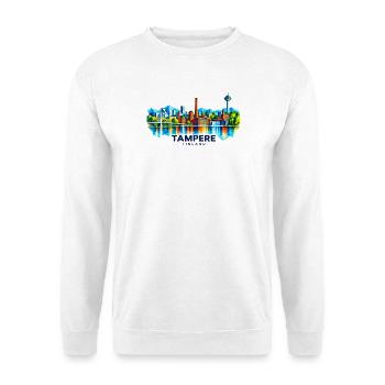 Tampere - Finland - Finnland - Suomi Skandinavien - Unisex Pullover - Weiß - Vorne - Alina (178cm) & Michal (187cm)
