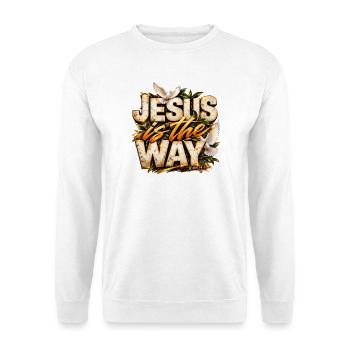 Jesus Is The Way Jesus ist der Weg Christ Design - Unisex Pullover - Weiß - Vorne - Alina (178cm) & Michal (187cm)