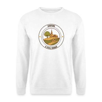 Dorfkind & stolz darauf. Landleben Shirt - Unisex Pullover - Weiß - Vorne - Alina (178cm) & Michal (187cm)