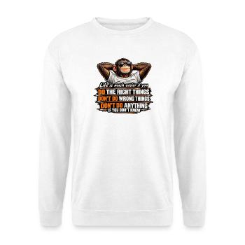 Dotherightthings - Unisex Pullover - Weiß - Vorne - Alina (178cm) & Michal (187cm)