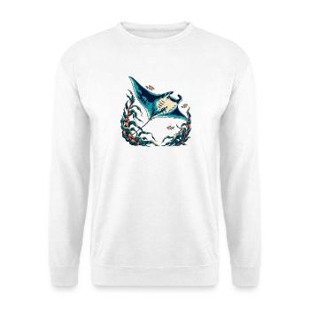 Ozeanstrahl unter Kelp - Unisex Pullover - Weiß - Vorne - Alina (178cm) & Michal (187cm)