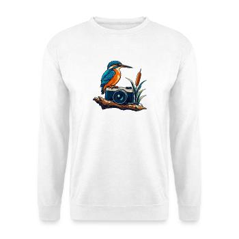 Eisväger vor der Kamera - Unisex Pullover - Weiß - Vorne - Alina (178cm) & Michal (187cm)
