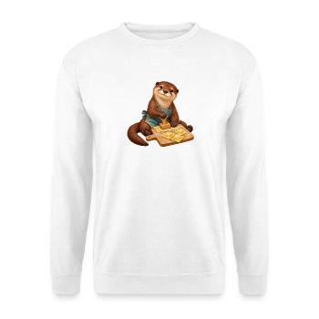 Otter formt Ravioli - Unisex Pullover - Weiß - Vorne - Alina (178cm) & Michal (187cm)