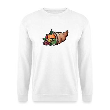 Aquarell Cornucopia Harvest - Unisex Pullover - Weiß - Vorne - Alina (178cm) & Michal (187cm)