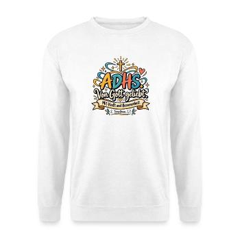 ADHS Liebe Gottes Kraft - Unisex Pullover - Weiß - Vorne - Alina (178cm) & Michal (187cm)