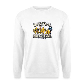 Mallorca vier Tage drei Sterne - Unisex Pullover - Weiß - Vorne - Alina (178cm) & Michal (187cm)