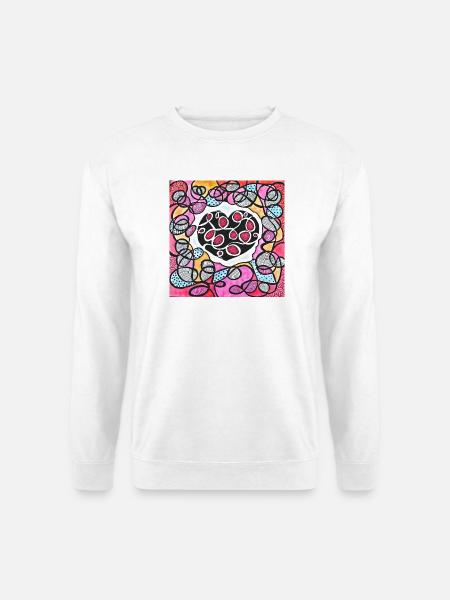 Auffällige rosa Herzen - Unisex Pullover - Weiß