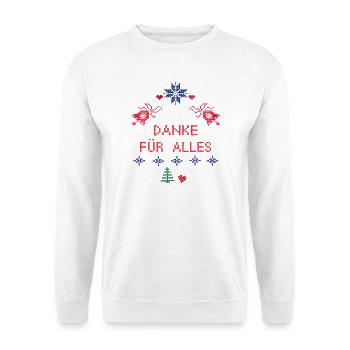 Danke für Alles - Unisex Pullover - Weiß - Vorne - Alina (178cm) & Michal (187cm)