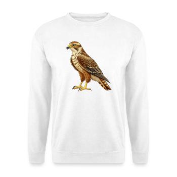 Rotschwanzbussard - Unisex Pullover - Weiß - Vorne - Alina (178cm) & Michal (187cm)