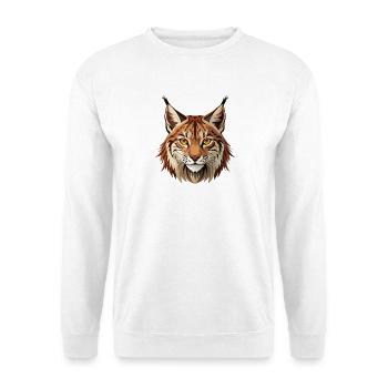 Wilder Luchs - Unisex Pullover - Weiß - Vorne - Alina (178cm) & Michal (187cm)