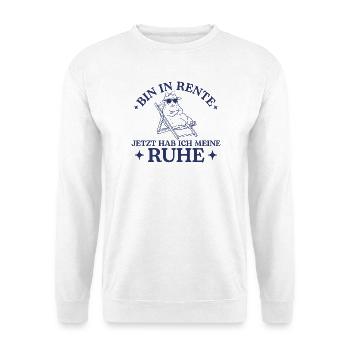 Rente hab ich meine Ruhe Rentnerin Schaf - Unisex Pullover - Weiß - Vorne - Alina (178cm) & Michal (187cm)