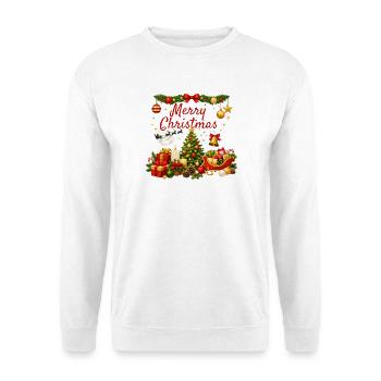 Helles und traditionelles Weihnachten - Unisex Pullover - Weiß - Vorne - Alina (178cm) & Michal (187cm)
