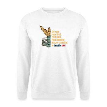 Gib mir deine Müdigkeit - Unisex Pullover - Weiß - Vorne - Alina (178cm) & Michal (187cm)