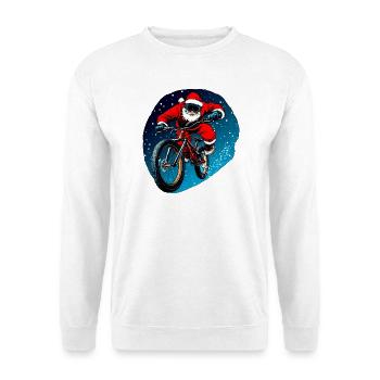 Downhill Biker Weihnachten - Unisex Pullover - Weiß - Vorne - Alina (178cm) & Michal (187cm)