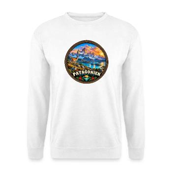 Chilenische Patagonien Landschaft Natur Wandern - Unisex Pullover - Weiß - Vorne - Alina (178cm) & Michal (187cm)