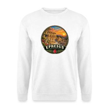 Ephesus Türkei Flagge Tempel Urlaub Historisch - Unisex Pullover - Weiß - Vorne - Alina (178cm) & Michal (187cm)