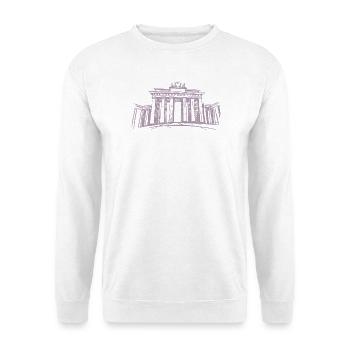 Berlin Brandenburger Tor – Symbolträchtiges Stadtd - Unisex Pullover - Weiß - Vorne - Alina (178cm) & Michal (187cm)