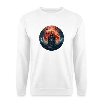 Der Nachthof und der Blutmond - Unisex Pullover - Weiß - Vorne - Alina (178cm) & Michal (187cm)