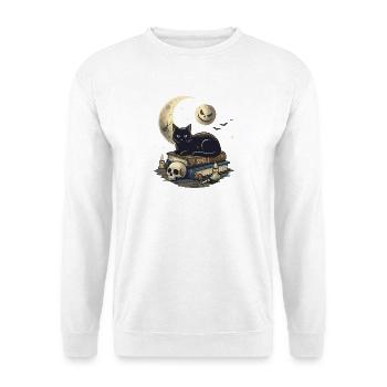 Cat Noir und die verzauberten Bücher - Unisex Pullover - Weiß - Vorne - Alina (178cm) & Michal (187cm)