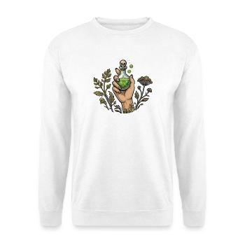 Alchemistischer Trank mit Kräutern - Unisex Pullover - Weiß - Vorne - Alina (178cm) & Michal (187cm)