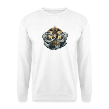 Geister Londons über Big Ben - Unisex Pullover - Weiß - Vorne - Alina (178cm) & Michal (187cm)