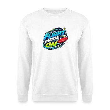 Flugmodus Aktiv - Unisex Pullover - Weiß - Vorne - Alina (178cm) & Michal (187cm)