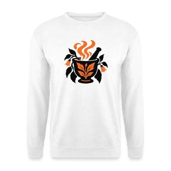 Moerser Kraeuter Hexen Logo - Unisex Pullover - Weiß - Vorne - Alina (178cm) & Michal (187cm)