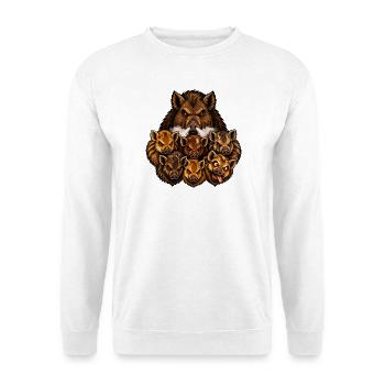 Säen und Ferkel - Unisex Pullover - Weiß - Vorne - Alina (178cm) & Michal (187cm)