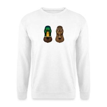 Stockenten - Unisex Pullover - Weiß - Vorne - Alina (178cm) & Michal (187cm)