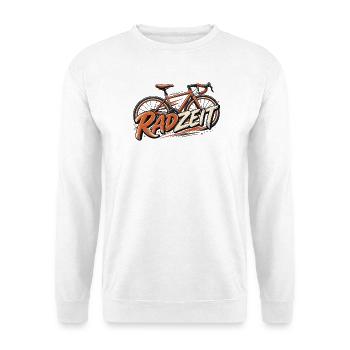 Radfahren Retro Fahrradmotiv Zeitlose Geschenkidee - Unisex Pullover - Weiß - Vorne - Alina (178cm) & Michal (187cm)