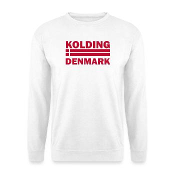Kolding, Dänemarks Stadtflagge - Unisex Pullover - Weiß - Vorne - Alina (178cm) & Michal (187cm)