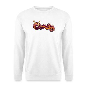 Garn wird zum Bergschal - Unisex Pullover - Weiß - Vorne - Alina (178cm) & Michal (187cm)