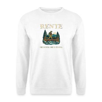 Rente Wandern: Mein Weg Mein Tempo - Unisex Pullover - Weiß - Vorne - Alina (178cm) & Michal (187cm)