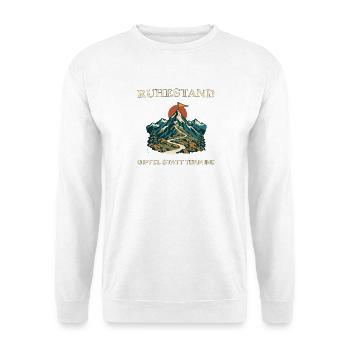 Ruhestand Gipfel statt Termine - Unisex Pullover - Weiß - Vorne - Alina (178cm) & Michal (187cm)