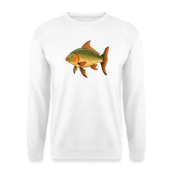 Karpfenfische - Unisex Pullover - Weiß - Vorne - Alina (178cm) & Michal (187cm)