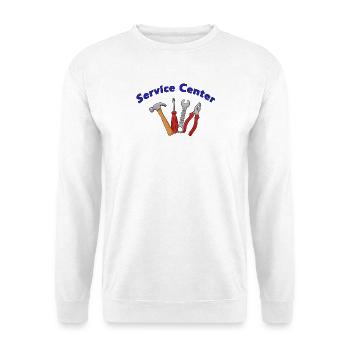 Service Center - Unisex Pullover - Weiß - Vorne - Alina (178cm) & Michal (187cm)