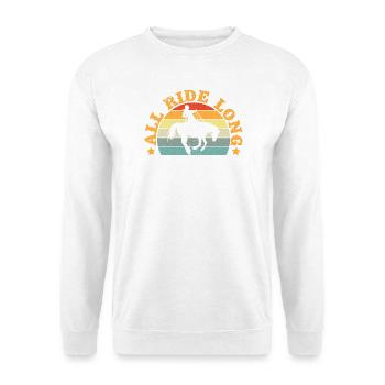 Western Rider All Ride Long Cowgirl Rodeo - Unisex Pullover - Weiß - Vorne - Alina (178cm) & Michal (187cm)