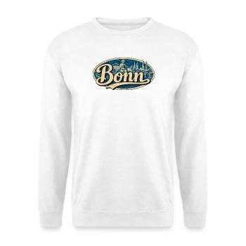 Bonn Vintage Stadtmotiv - Unisex Pullover - Weiß - Vorne - Alina (178cm) & Michal (187cm)