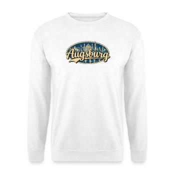 Augsburg Vintage Stadtmotiv - Unisex Pullover - Weiß - Vorne - Alina (178cm) & Michal (187cm)
