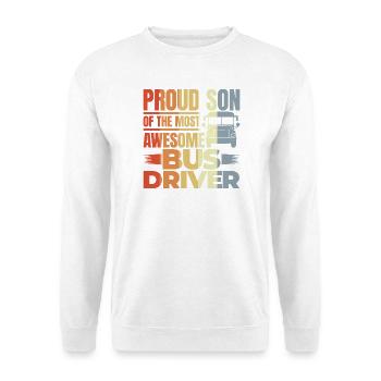 Proud Son Of The Most Awesome Bus Driver - Unisex Pullover - Weiß - Vorne - Alina (178cm) & Michal (187cm)