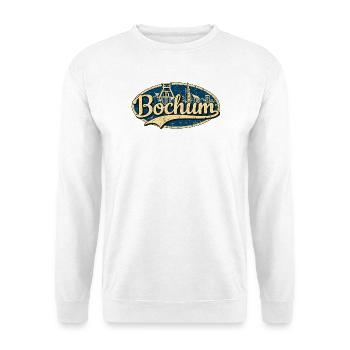 Bochum Vintage Stadtmotiv - Unisex Pullover - Weiß - Vorne - Alina (178cm) & Michal (187cm)