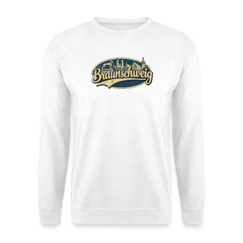 Braunschweig Vintage Stadtmotiv - Unisex Pullover - Weiß - Vorne - Alina (178cm) & Michal (187cm)