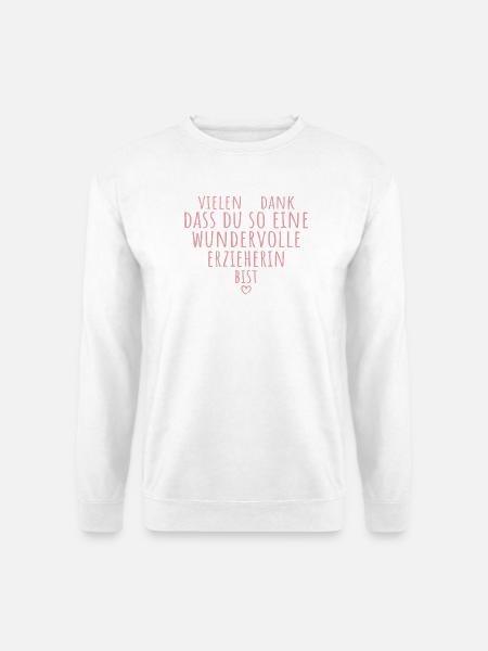 Beste Erzieherin Herz Dankeschön Kindergärtnerin - Unisex Pullover - Weiß