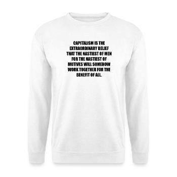 CAPITALISM is - Unisex Pullover - Weiß - Vorne - Alina (178cm) & Michal (187cm)