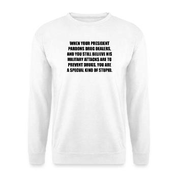 PRESIDENT PARDON  - Unisex Pullover - Weiß - Vorne - Alina (178cm) & Michal (187cm)