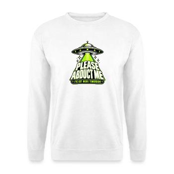 Neon-UFO-Entführungs-Meme - Unisex Pullover - Weiß - Vorne - Alina (178cm) & Michal (187cm)