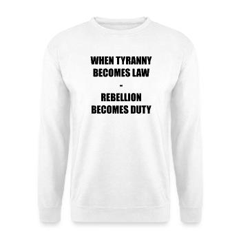 WHEN TYRANNY - Unisex Pullover - Weiß - Vorne - Alina (178cm) & Michal (187cm)