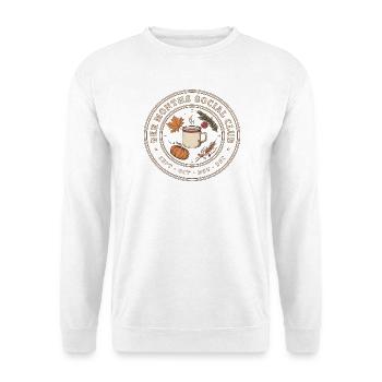 Ber Months Social Club Herbstzeit - Unisex Pullover - Weiß - Vorne - Alina (178cm) & Michal (187cm)